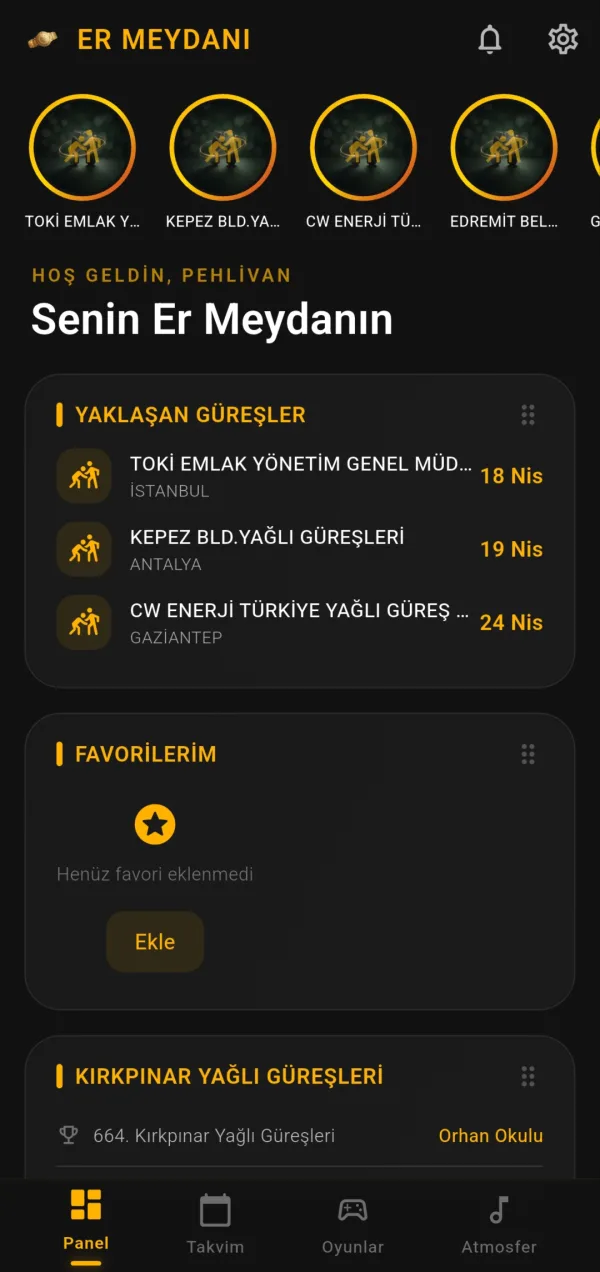 Yağlı Güreş: Takvim & Oyun