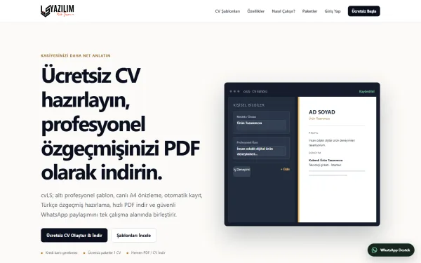 cvLS - Online CV & Profesyonel Özgeçmiş Oluşturucu