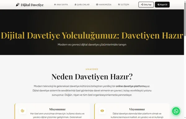 Modern ve Çevreci Dijital Davetiye Vizyonu & Hikayemiz